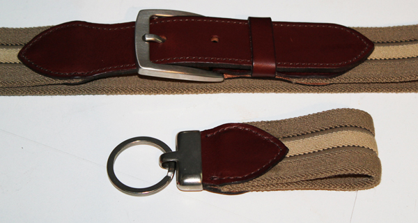 Web leather belt and matched keyring by devanet